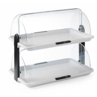 witrynka do ekspozycji potraw z pokrywą rolltop podwójna - hendi 871713