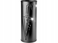 Parasolnik Stojak na Parasole Czarny Metalowy Parasolka do Przedpokoju 49cm