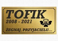 GRAWER Tablica nagrobna nagrobkowa dla zwierząt kota psa złota 20x10 cm