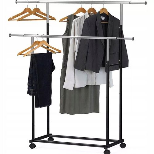 PODWÓJNY WIESZAK METALOWY TELESKOPOWY REGULOWANY SZAFA NA UBRANIA na Arena.pl