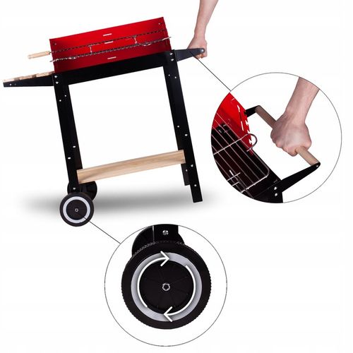 GRILL OGRODOWY WĘGLOWY PRZENOŚNY RUSZT KÓŁKA na Arena.pl