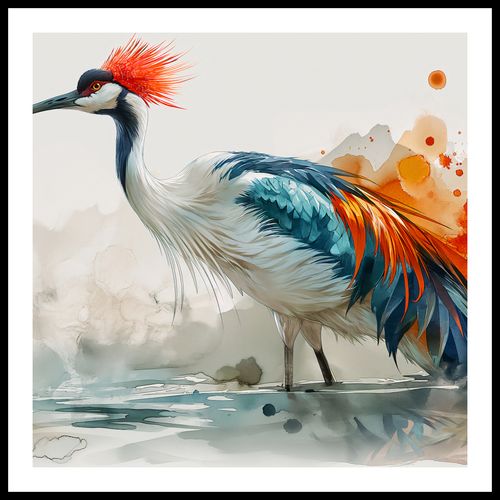Plakat 80x80cm Żuraw w Akwareli na Arena.pl