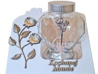 MAMA MAMIE SOLARNY ZNICZ LAMPION NA GRÓB SŁOIK SREBRO SKOS BIAŁY SENTENCJA