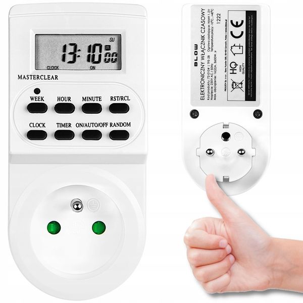 PROGRAMATOR CZASOWY ELEKTRONICZNY WŁĄCZNIK CYFROWY LCD WYŁĄCZNIK TIMER 7DNI zdjęcie 6