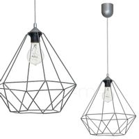 LAMPA wisząca BASKET 7216 Milagro metalowa OPRAWA druciana ZWIS klatka loft szara