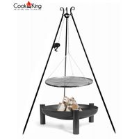 GRILL OGRODOWY COOKKING Z KOŁOWROTKIEM 180 CM STALOWY 50+PALENISKO PALMA 60