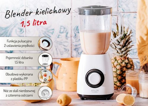 BLENDER KIELICHOWY MIKSER 1,5L 1000W ADLER AD 4085 na Arena.pl