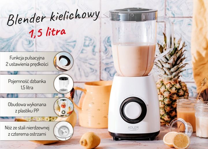 BLENDER KIELICHOWY MIKSER 1,5L 1000W ADLER AD 4085 zdjęcie 3