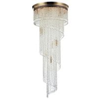Plafon pałacowy Cascade DIA522-CL-12-G kryształowy metal mosiądz