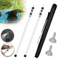 2X DRĄŻEK TELESKOPOWY ALUMINIOWY DO ŻAGLA PRZECIWSŁONECZNEGO KIJ DO NAMIOTU
