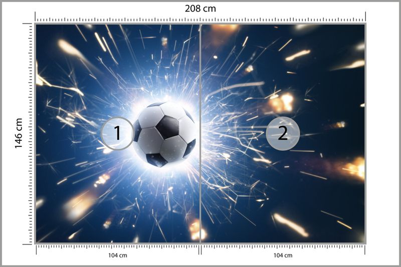 Emaga Fototapeta Piłka Wśród Iskier Flizelina Zmywalna 208x146 zdjęcie 3