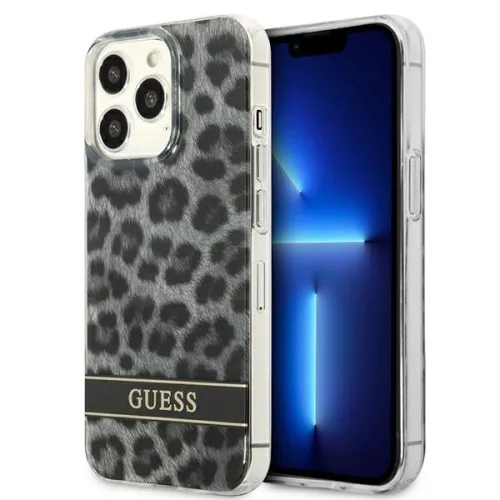 Etui Guess Leopard na iPhone 13 Pro / iPhone 13 - szare na Arena.pl