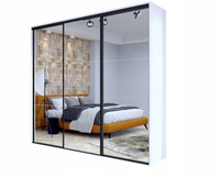 Wysoka Szafa Przesuwna 275cm Biała Lustro Maxi h-245 cm