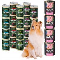 MOKRA KARMA DLA PSA RAFI + GREEN NUTRITION 9,6 kg ZESTAW 24 SZT. BEZ ZBÓŻ