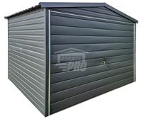 Garaż blaszany 3x3 Brama uchylna - antracyt - dach dwuspadowy GP628