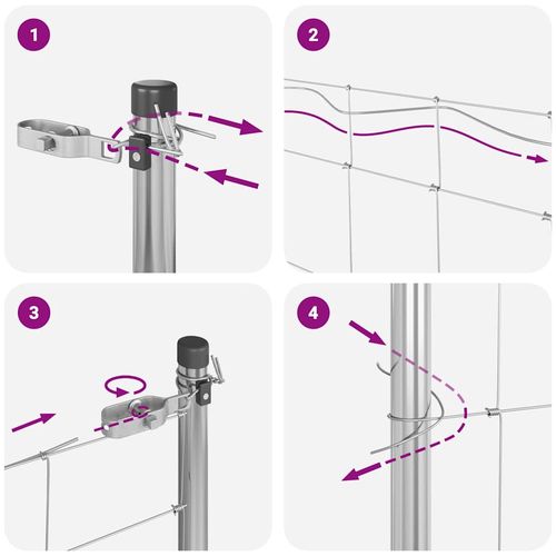 Ogrodzenie pastwiskowe Srebrny 25 x 1.6 m Stal galwanizowana na Arena.pl