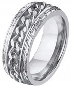 Srebrny Pierścień Sygnet Łańcuch Punk STAL