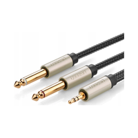 UGREEN AV126 Kabel TRS 3.5 mm do 2x TS - 1m (szary)