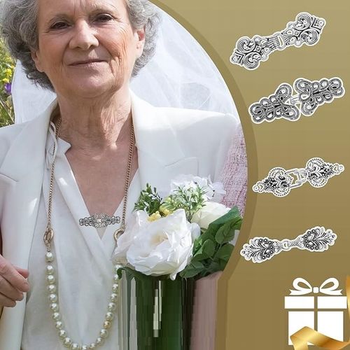 4X SREBRNE OZDOBNE KLIPSY ZAPIĘCIA SPINIANIE SWETRÓW KARDIGANÓW VINTAGE Y2K na Arena.pl