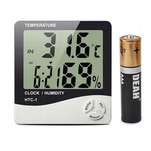 CYFROWY TERMOMETR HIGROMETR PŁASKI BIAŁY 6602 na Arena.pl