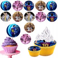 OPŁATEK na BABECZKI MUFFINKI zestaw na urodziny 12szt. - MESSI PIŁKARZ