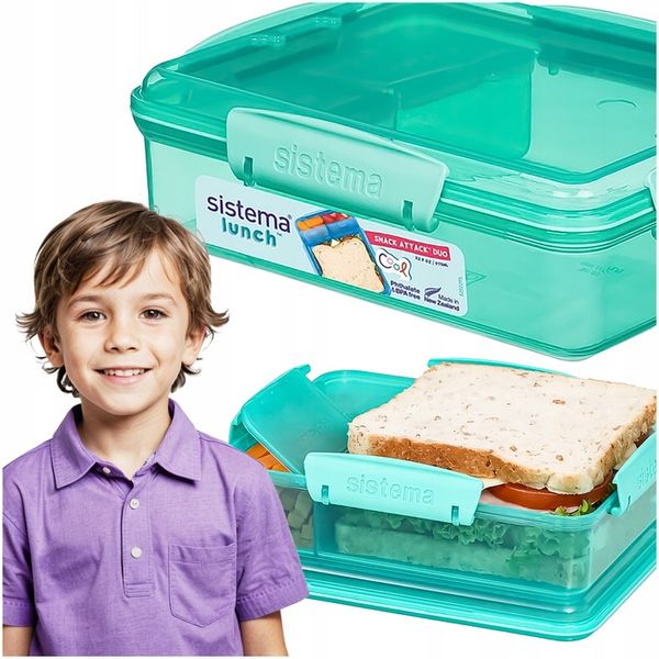 ŚNIADANIÓWKA POJEMNIK lunchbox z Przegródkami snack duo 975ml to-go Sistema zdjęcie 1