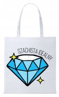 Torba Biała Eco Shopper Dla Szachisty Prezent Z Nadrukiem Ze Zdjęciem