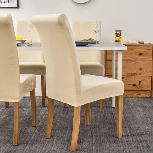 POKROWIEC NA KRZESŁO WELUR PREMIUM AKSAMIT ELASTYCZNY KREMOWY na Arena.pl