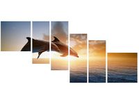 100CM 220CM OBRAZ 6 ELEM DELFINY ŚCIENNY