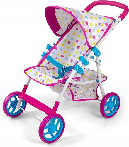 WÓZEK ZABAWKA DLA LALEK DLA 5 LATKI SOLIDNY SKŁADANY Z DASZKIEM na Arena.pl