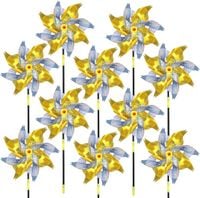 Odblaskowy Wiatrak Odstraszacz na Ptaki do Ogrodu 10 Sztuk Srebrny 52cm