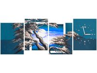 45CM 120CM ZEGAR 4 ELEM LAZUROWY ZACHÓD SŁOŃCA ŚCIENNY