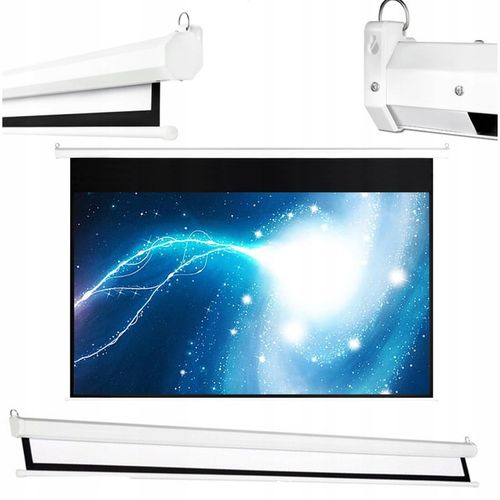 EKRAN PROJEKCYJNY ŚCIENNY RZUTNIKA ELEKTRYCZNY AUTOMATYCZNY PILOT 100 na Arena.pl
