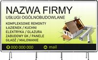 BANER REKLAMOWY 200x100 cm duży wybór wzorów USŁUGI OGÓLNOBUDOWLANE
