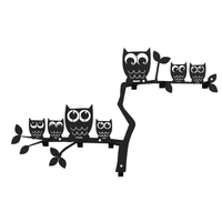 Metalowy wieszak ścienny na kurtki ubrania i klucze loftowy SOWY czarny