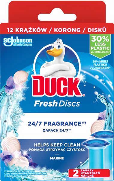 DUCK FRESH DISCS KRĄŻEK DO WC MORZE 2 X 36 ML zdjęcie 3