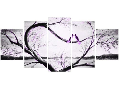 70CM 150CM OBRAZ 5 ELEM W FIOLETOWYM ŚWIETLE KSIĘŻYCA ŚCIENNY na Arena.pl