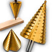 WYTRZYMAŁE Wiertło stożkowe stopniowe choinkowe TYTAN HSS do metalu 4-52MM