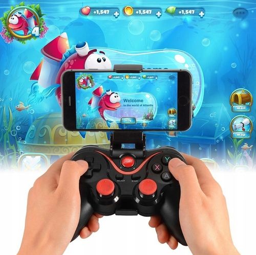 BEZPRZEWODOWY GAMEPAD PAD DO TELEFONU ANDROID iOS TV box PC Z UCHWYTEM na Arena.pl