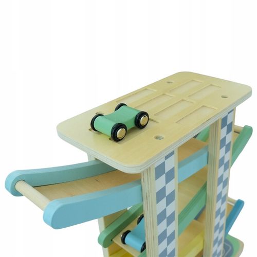 MERKAN Zestaw Drewniana Zjeżdżalnia Tor Dla Samochodzików 4 Piętra na Arena.pl