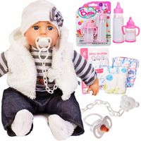 Lalka bobas interaktywna mówi i śpiewa po polsku + SMOCZEK PAMPERSY BUTELKI