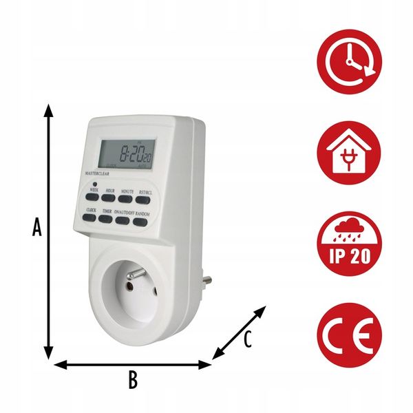 Programator Czasowy Elektroniczny Wyświetlacz 230V/16A Certyfikat CE zdjęcie 2