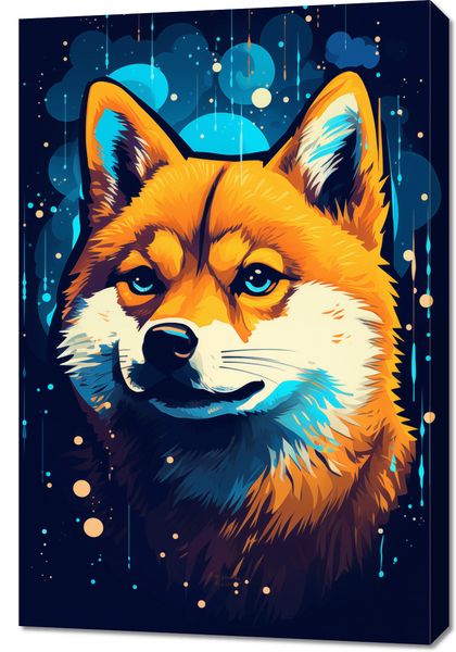 Obraz 60x90cm Lisek w Kosmosie zdjęcie 1