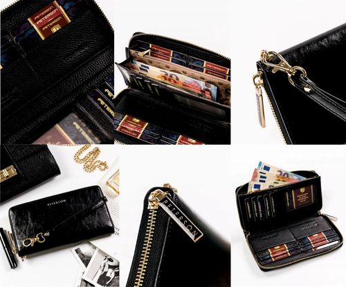 Portfel damski skórzany czarny GRAWER prezent na urodziny twój napis imię na Arena.pl