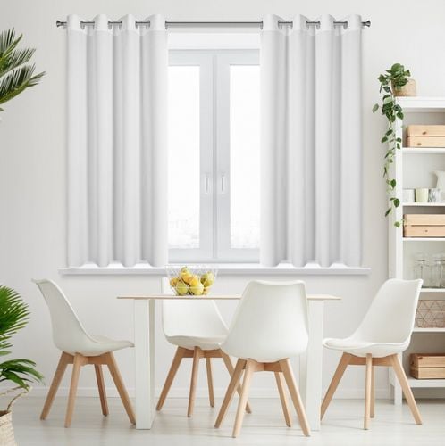 Zasłona na przelotkach jednokolorowa matowa RITA 140X175 biała na Arena.pl