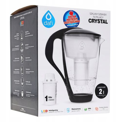 Dzbanek filtrujący szklany Dafi Crystal LED CZARNY na Arena.pl