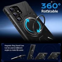 Etui Galaxy S23 Ultra DASFOND Armor ring stojak pancerne czarne