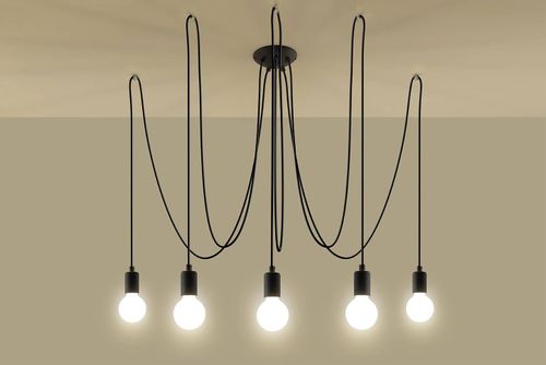 LAMPA wisząca SL.0371 OPRAWA pająk ZWIS kable przewody loft czarna na Arena.pl