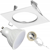 OPRAWA HALOGENOWA STAŁA + ŻARÓWKA LED GU10 5W NEUTRALNA 4000K + GNIAZDO