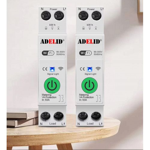 BEZPIECZNIK ADELID 10A-63A WIFI TUYA ZDALNE STEROWANIE POMIAR na Arena.pl